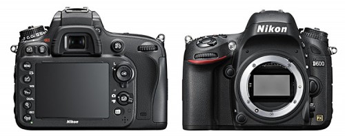 Nikon D600 Rück- und Frontseite