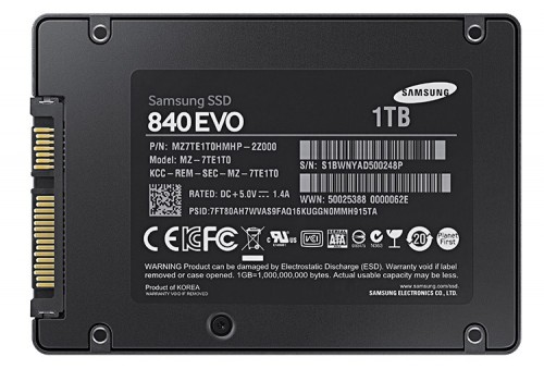 Samsung SSD 840evo Unterseite
