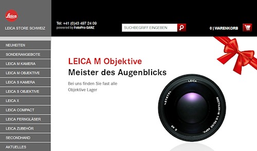 Leica Store Schweiz Webseite 500