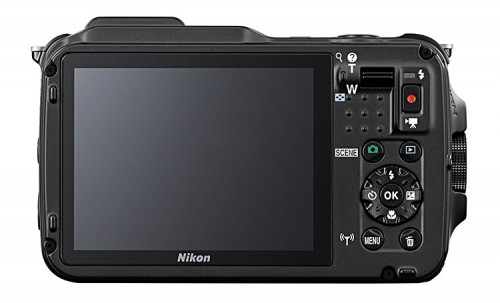 Nikon Coolpix AW120 blau Rückseite