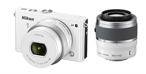 Nikon 1 J4 weiss mit Zoom