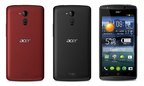 Acer Liquid E700 red black frontal
