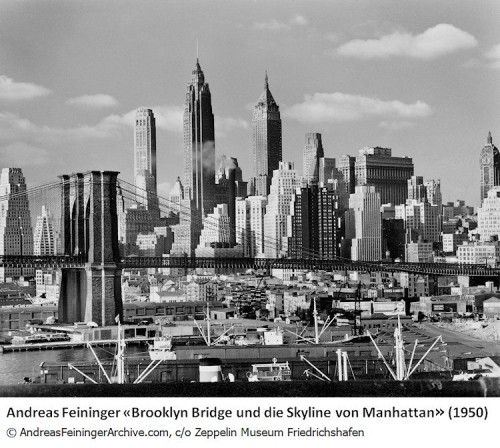 Feininger_Brooklyn Bridge und die Skyline von Manhattan, New York, 1950_