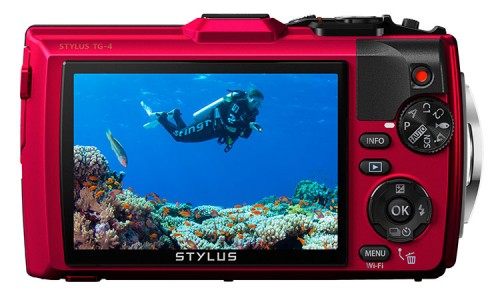  Olympus TG-4 red LCD