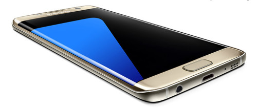 Samsung Galaxy S7 edge gold slant
