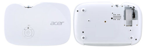 Acer K650i Ober- und offene Unterseite