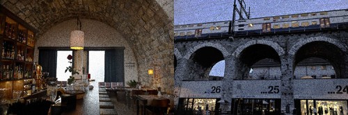 Eisenbahnviadukt Zürich mit neuen Shops und Restaurants