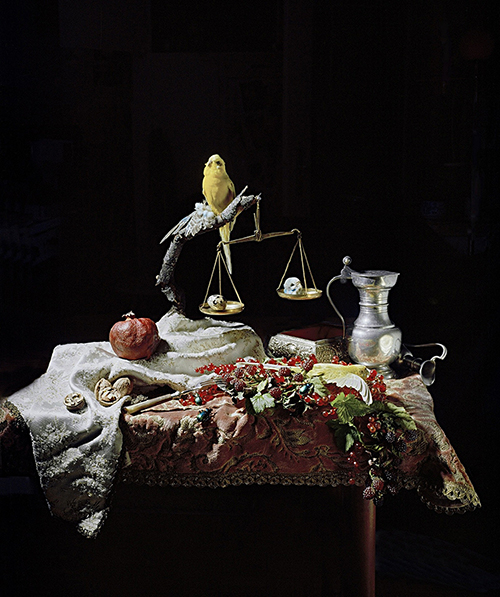 Roberto Greco nature morte aux perroquets