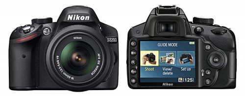 Nikon D3200 vorne und hinten