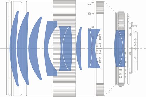 Carl Zeiss Drawing Apo Sonnar T 2/135 ZF2