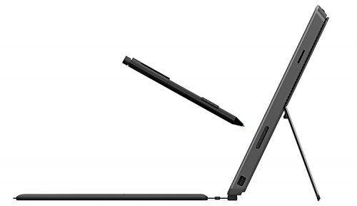 MS Surface Pro mit ausgelapptem TouchStand und Pen