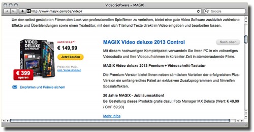 Magix Website screen 2013-08-16