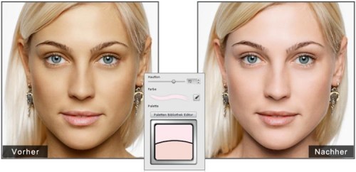 FaceFilter Teint vorher / Nachher