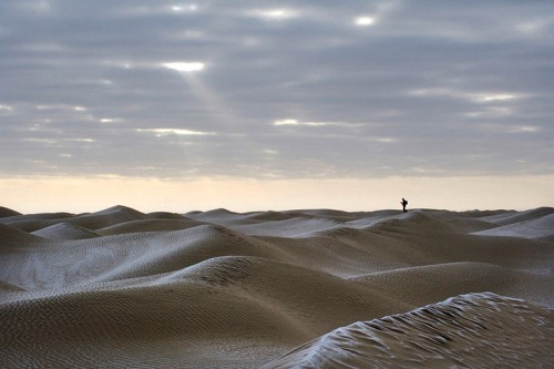 Urs Mockli Hiking in frozen sand