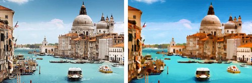 Akvis Oilpaint Venedig ohne und mit Effekt