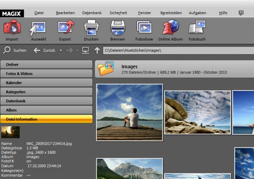 Magix Foto Manager 15 Deluxe part screen