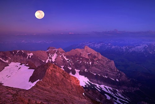 Christian Heeb Saentis mit Vollmond