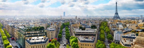 View of Paris from the Arc de Triomphe.  Paris. France