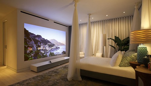 Sony LSPX-W1S im Schlafzimmer