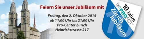 Profot Pro Center ZH 10J-Feier Banner