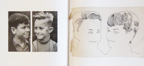 11-Buchzitat-Seiten-140-und-141-links-zwei-Knaben-fotografiert-von-Henk-Jonker-und-Maria-Austria-rechts-Zeichnung-von-Andy-Warhol