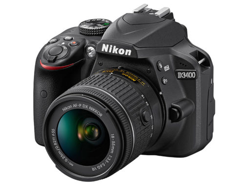 Nikon D3400 BK 18-55mm VR frt34l