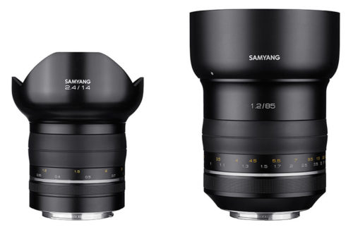 Samyang Premium XP 14mm 2.4 (links) und 85mm 1.2