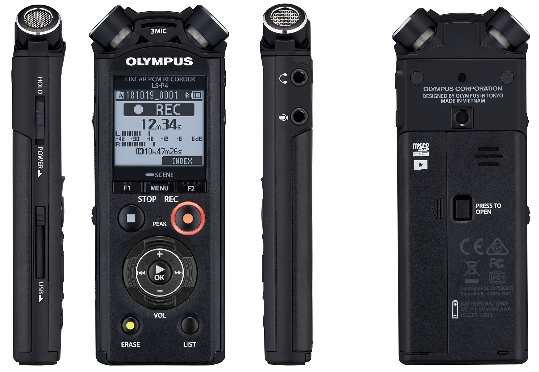 Olympus LS-P4 Rekorder mit FLAC für hochwertigen (Video-)Ton ...