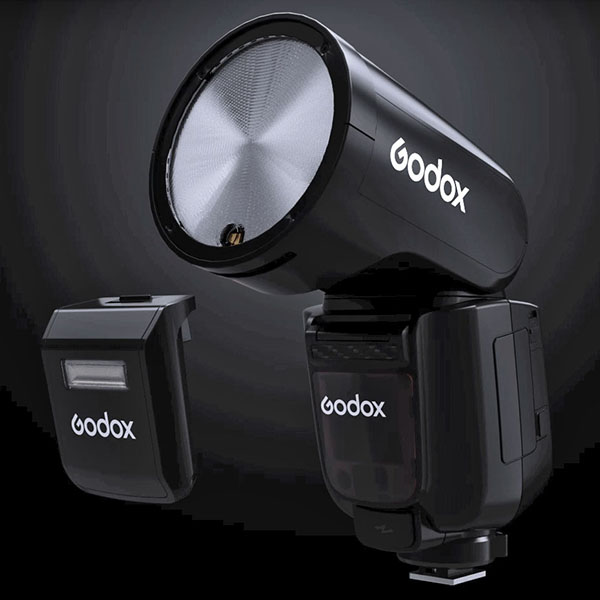Leistungsstarker kompakter Systemblitz Godox V1 Pro zu C/F/O/N/S-Kameras